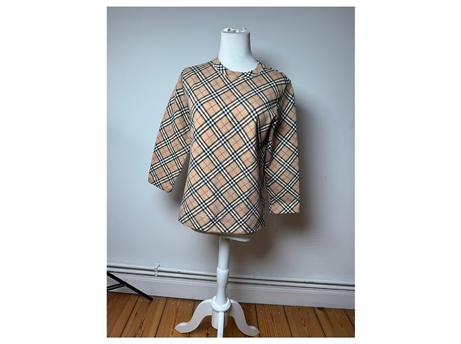 Vintage Burberry Novacheck Rundhals-Pullover M Beige - Ansicht 2