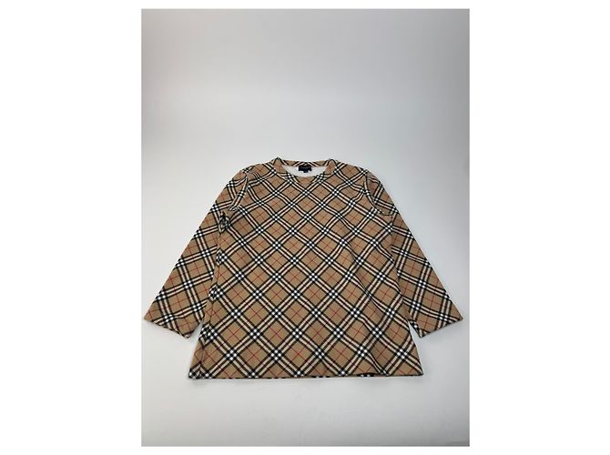 Vintage Burberry Novacheck Rundhals-Pullover M Beige - Ansicht 5