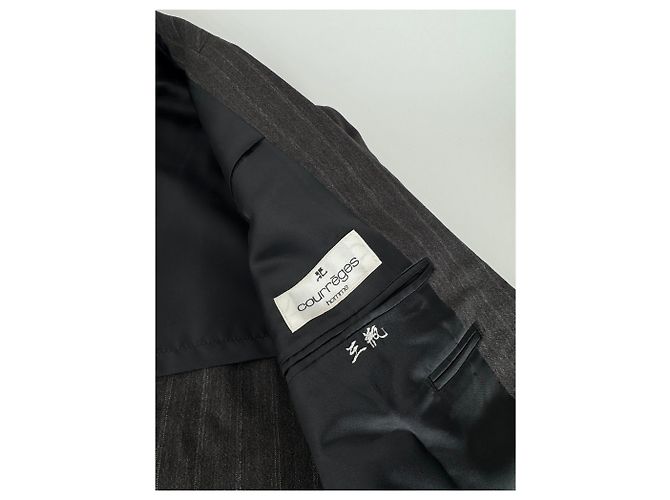 Blazer in lana a righe da uomo vintage Courreges M/L grigio - vista 11