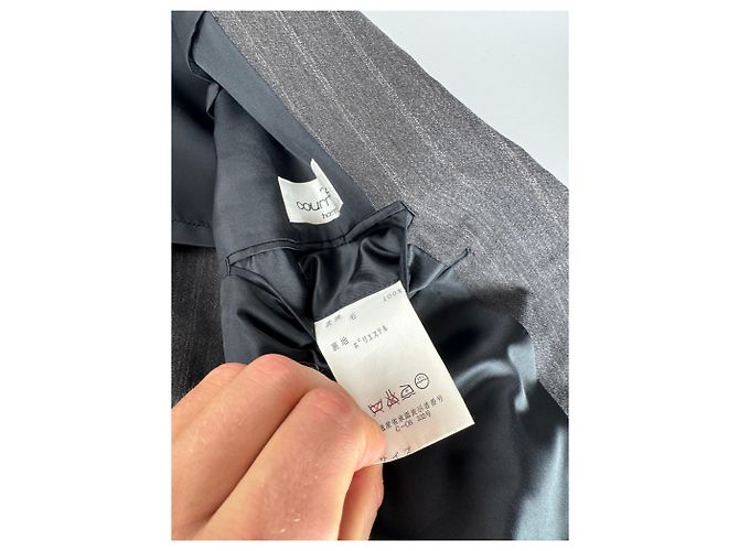 Blazer in lana a righe da uomo vintage Courreges M/L grigio - vista 13