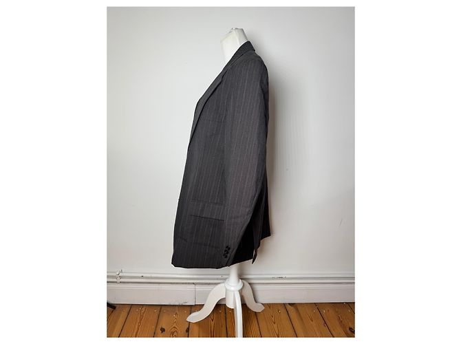 Blazer in lana a righe da uomo vintage Courreges M/L grigio - vista 3