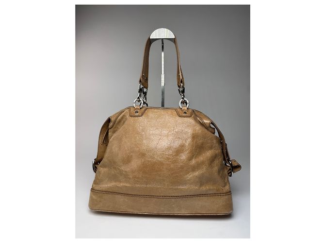 Triomphe Céline Vintage Celine Paris Lederhandtasche braun Kamel - Ansicht 2