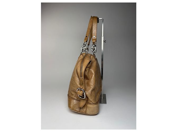 Triomphe Céline Vintage Celine Paris Lederhandtasche braun Kamel - Ansicht 5