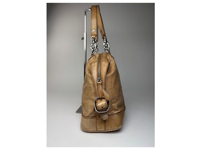 Triomphe Céline Vintage Celine Paris Lederhandtasche braun Kamel - Ansicht 7