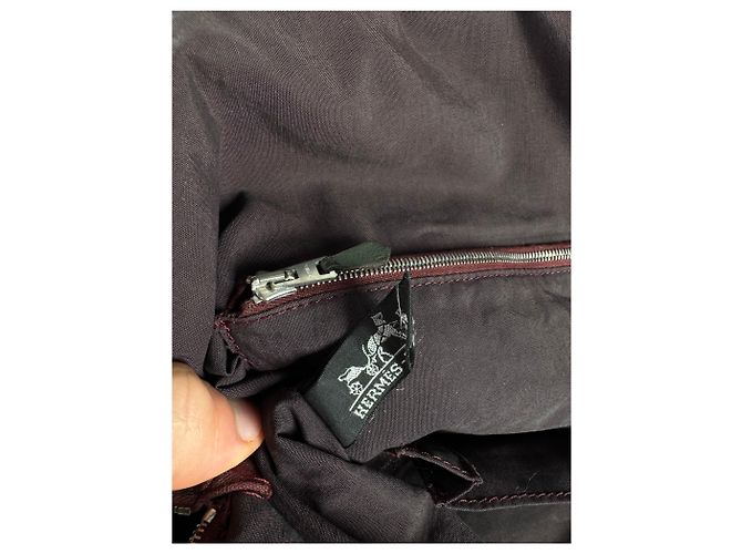 Vintage Hermès Canvas Handtasche lila rot - Ansicht 4