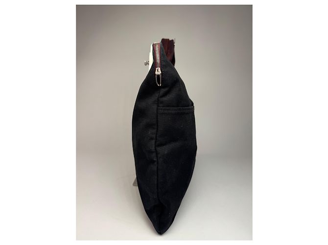 Vintage Hermès Canvas Handtasche lila rot - Ansicht 6