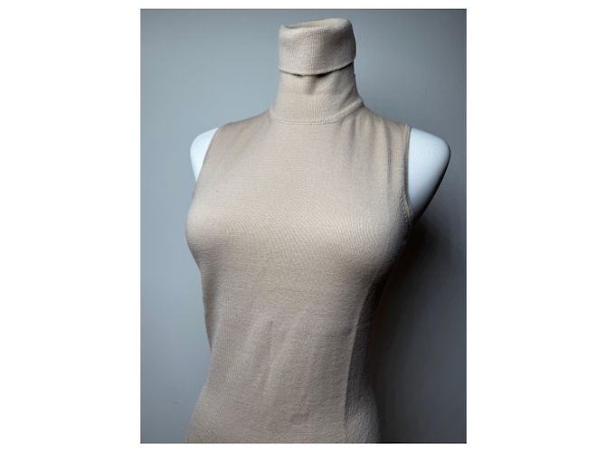 Vintage Gianni Versace Rollkragenpullover aus Wolle beige braun M - Ansicht 11