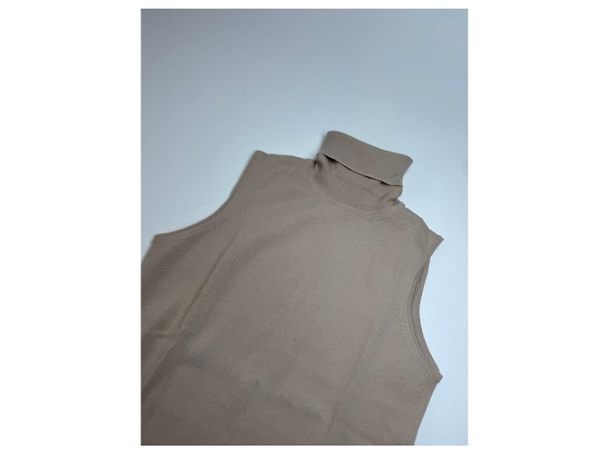 Vintage Gianni Versace Rollkragenpullover aus Wolle beige braun M - Ansicht 5