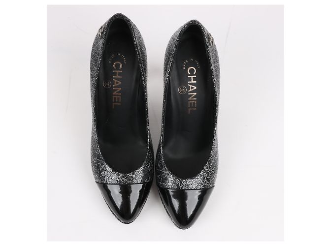 Timeless Chanel Coco Mark Lederabsätze Schwarz × Silber G29571, Größe 36 EU - Ansicht 4