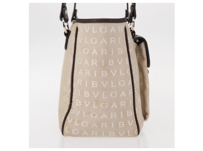 Bulgari Borsa Bvlgari Logomania in tela Beige - vista 4