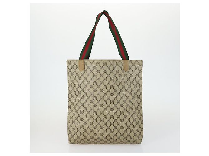 GUCCI GG Supreme Tote Bag PVC Nylon 3 Set Beige Black Auth 151624 - view 3