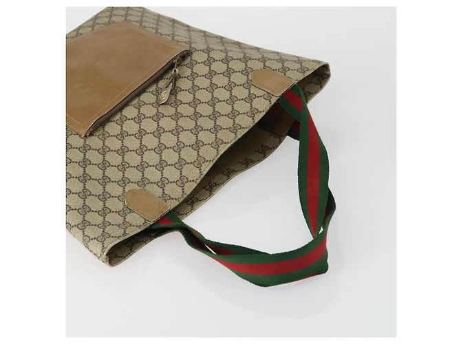 GUCCI GG Supreme Tote Bag PVC Nylon 3 Set Beige Black Auth 151624 - view 5