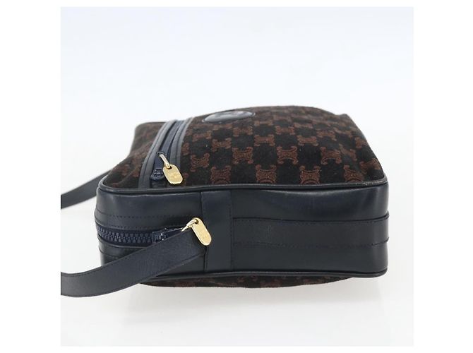 Céline Borsa a spalla Celine C Macadam in suede Blu navy - vista 3