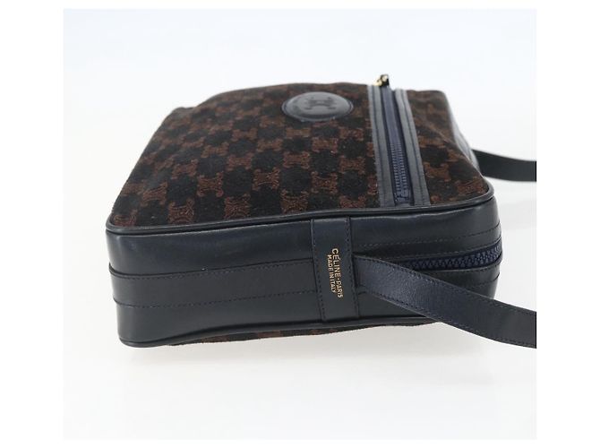 Céline Borsa a spalla Celine C Macadam in suede Blu navy - vista 4