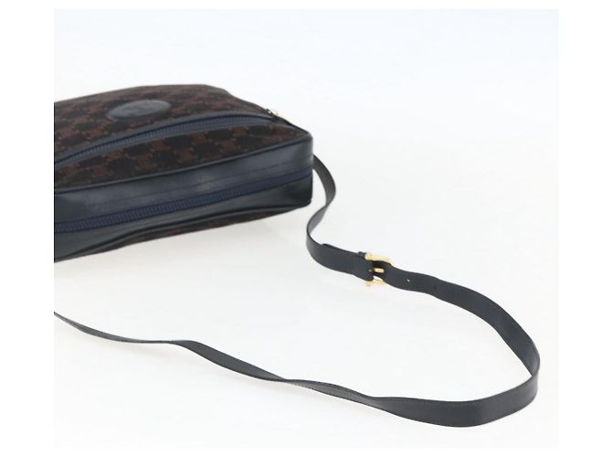 Céline Borsa a spalla Celine C Macadam in suede Blu navy - vista 6