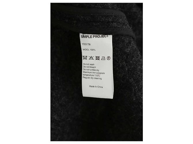 Autre Marque Abrigo de lana negro - vista 6