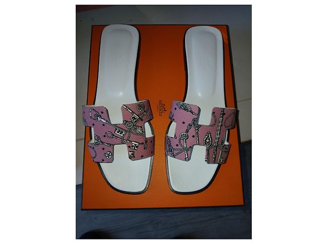 Hermès Oran Sandalen Rosenholz Leder Größe 39 - Ansicht 2