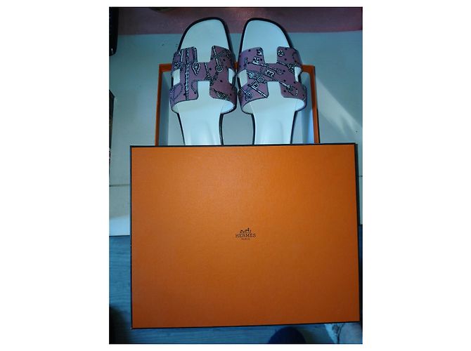 Hermès Oran Sandalen Rosenholz Leder Größe 39 - Ansicht 3