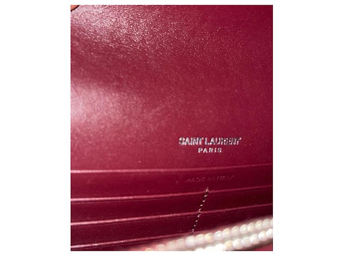Yves Saint Laurent Borsa Saint Laurent Kate Monogram con Frangia Bordò - vista 4