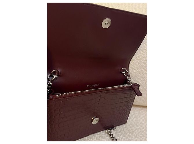 Yves Saint Laurent Borsa Saint Laurent Kate Monogram con Frangia Bordò - vista 6