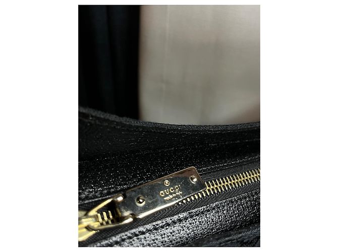 Borsa Monogram Horsebit Gucci Nero D'oro - view 6