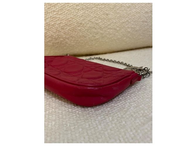 Christian Dior Mini Borsa Pouch Dior Fucsia Pelle Cannage Catena D.I.O.R Fuschia - vista 10