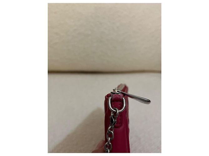 Christian Dior Mini Borsa Pouch Dior Fucsia Pelle Cannage Catena D.I.O.R Fuschia - vista 12