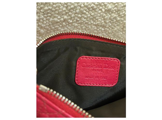 Christian Dior Mini Borsa Pouch Dior Fucsia Pelle Cannage Catena D.I.O.R Fuschia - vista 4