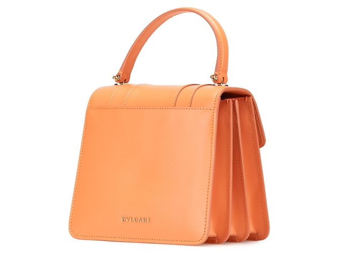 Bulgari Bolsa Bvlgari Serpenti Forever em couro laranja - vista 2