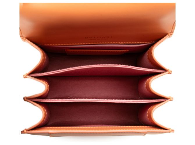 Bulgari Bolsa Bvlgari Serpenti Forever em couro laranja - vista 7