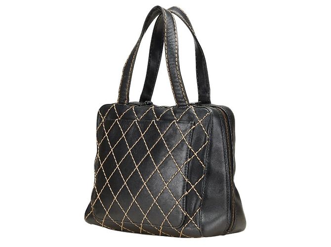 Timeless Borsa a mano Coco Mark Wild Stitch di CHANEL Nero - vista 2