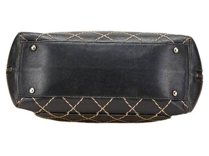 Timeless Borsa a mano Coco Mark Wild Stitch di CHANEL Nero - vista 3