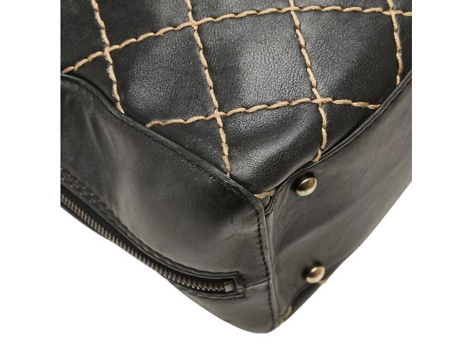 Timeless Borsa a mano Coco Mark Wild Stitch di CHANEL Nero - vista 4