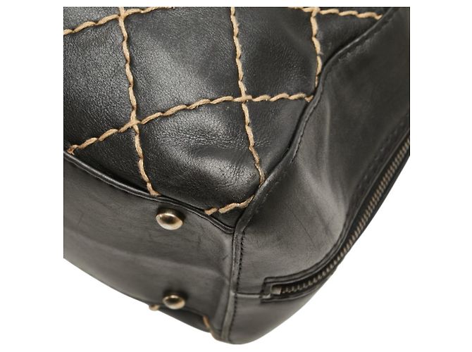 Timeless Borsa a mano Coco Mark Wild Stitch di CHANEL Nero - vista 5