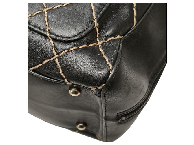 Timeless Borsa a mano Coco Mark Wild Stitch di CHANEL Nero - vista 6