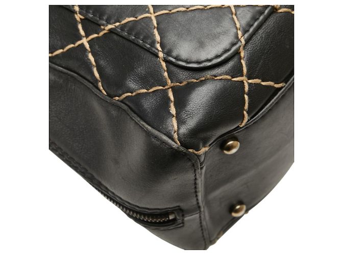 Timeless Borsa a mano Coco Mark Wild Stitch di CHANEL Nero - vista 7