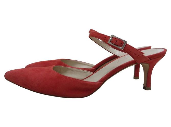 Autre Marque Suede Mule Sandalen FOXEY POPPY Rot - Ansicht 2