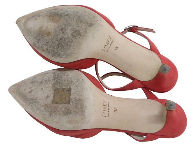 Autre Marque Suede Mule Sandalen FOXEY POPPY Rot - Ansicht 3