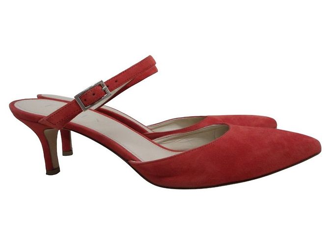 Autre Marque Suede Mule Sandalen FOXEY POPPY Rot - Ansicht 4
