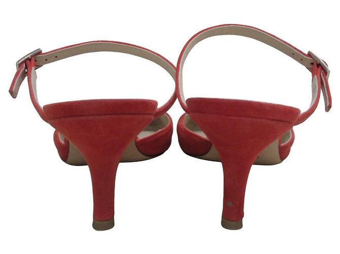 Autre Marque Suede Mule Sandalen FOXEY POPPY Rot - Ansicht 5