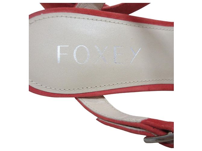 Autre Marque Suede Mule Sandalen FOXEY POPPY Rot - Ansicht 6