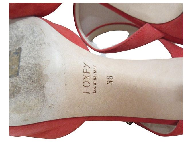Autre Marque Suede Mule Sandalen FOXEY POPPY Rot - Ansicht 8