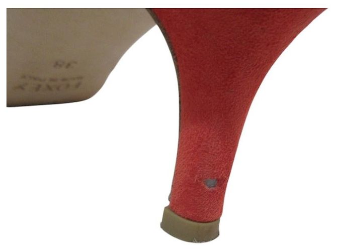Autre Marque Suede Mule Sandalen FOXEY POPPY Rot - Ansicht 9