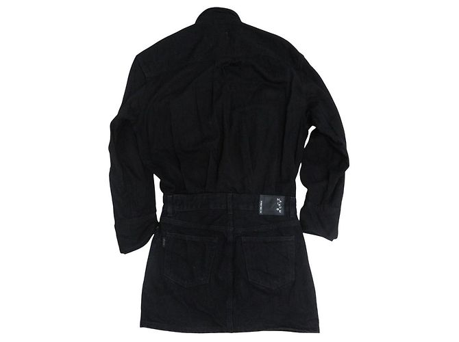 Autre Marque Vestido Mini de Denim Tamu Haikure Negro - vista 2