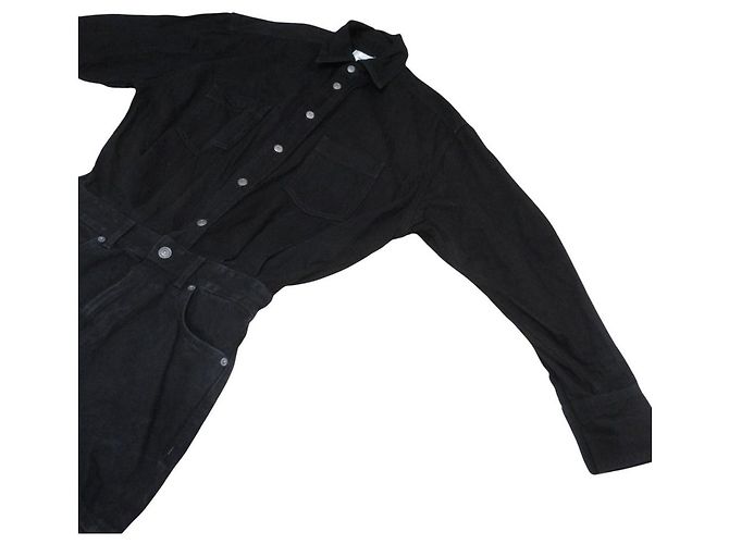 Autre Marque Vestido Mini de Denim Tamu Haikure Negro - vista 5