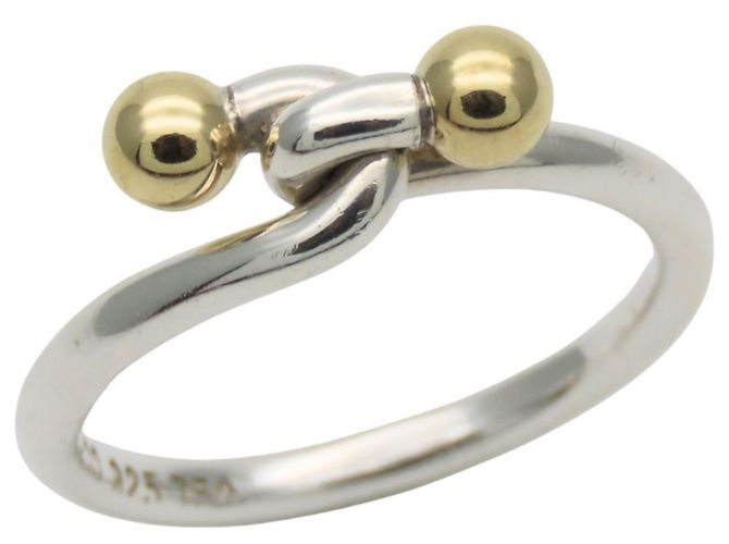 Anello Doppio Occhio Tiffany & Co. in Argento Sterlingo 925 e Oro Giallo 18K D'oro - vista 11