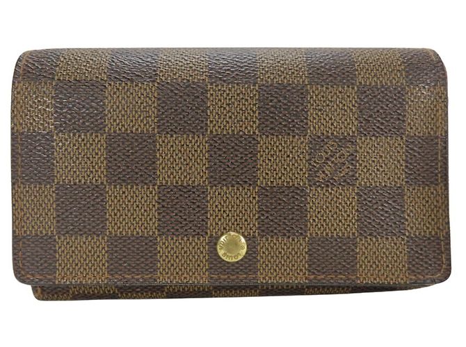 Billetera bi-fold Damier Ebene Louis Vuitton Castaño - vista 11