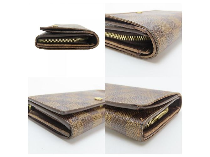 Billetera bi-fold Damier Ebene Louis Vuitton Castaño - vista 5