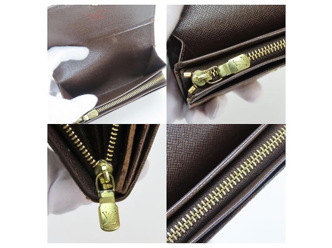 Billetera bi-fold Damier Ebene Louis Vuitton Castaño - vista 8