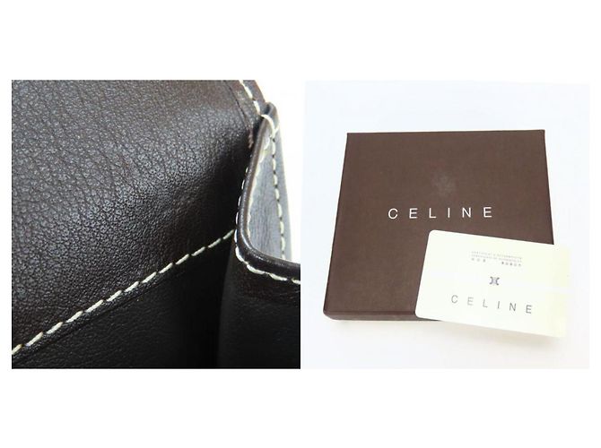 Céline Billetera bi-fold Celine Macadam Beige Marrón oscuro - vista 10